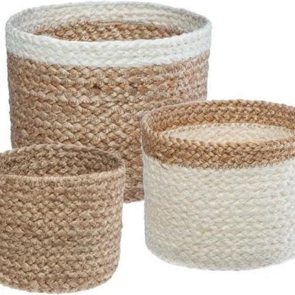 Atmosphera Kids Paniers de rangement en jute - Lot de 3 Pot de fleurs - Rangement Décoration
