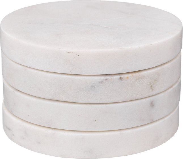 Secret de Gourmet Dessous de verre – Lot de 4 – Marbre – Blanc