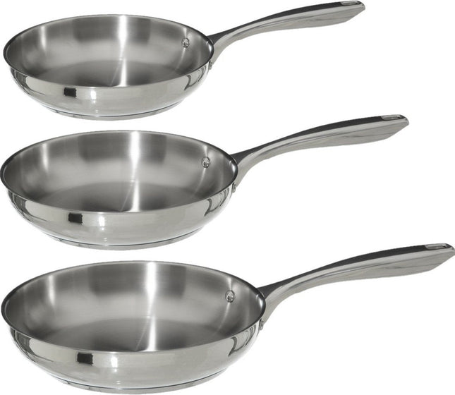 Secret de Gourmet Poêles Acoma - Diamètre 24/26/28 cm - Tous feux - Inox argenté