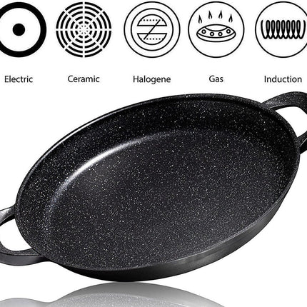 CUILINA Poêle à paella – Revêtement antiadhésif marbre allemand GREBLON - 36 cm - pour induction et toutes sources de chaleur