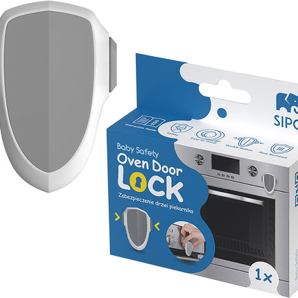 SIPO Verrou de four 9,2x9x2,8 cm - Verrou de sécurité pour porte de four contre l'ouverture par les enfants - Installation facile - Verrou pour four - Blanc