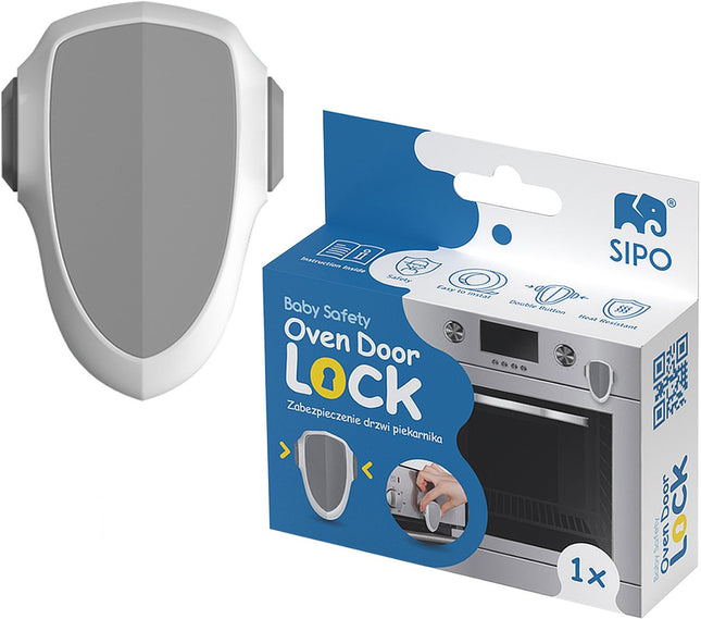 SIPO Verrou de four 9,2x9x2,8 cm - Verrou de sécurité pour porte de four contre l'ouverture par les enfants - Installation facile - Verrou pour four - Blanc