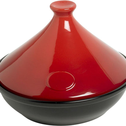 Cosy & Trendy Red Tajine -Ø 31 cm x 25 cm - Zwart-Rood