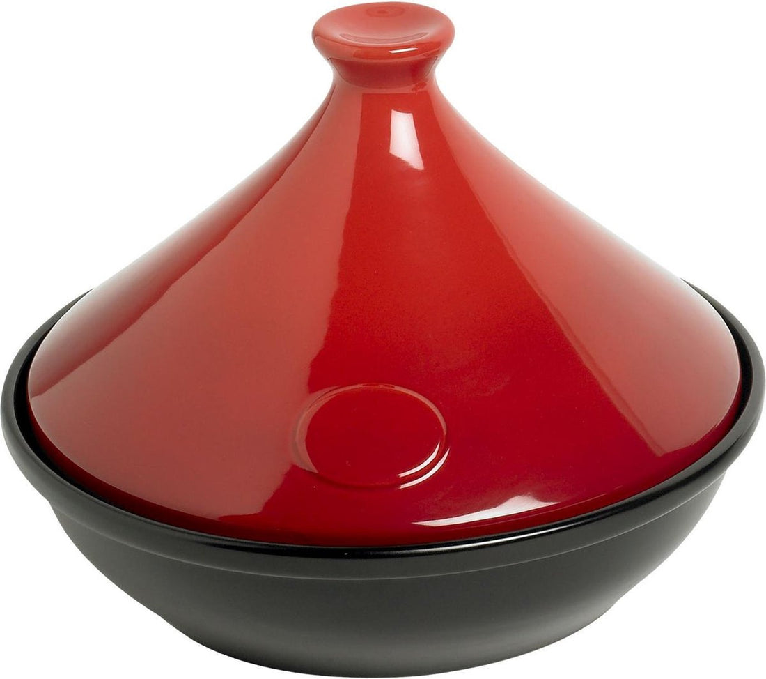 Cosy & Trendy Rote Tajine - Ø 31 cm x 25 cm - Schwarz-Rot
