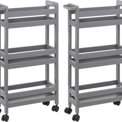 Chariot de cuisine 5Five - 2x - 3 niveaux - gris béton - P15 x L40 x H75 cm