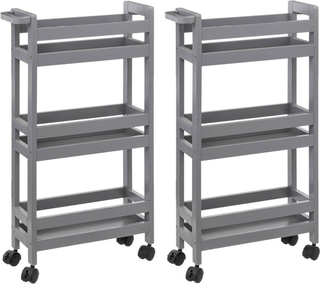 Chariot de cuisine 5Five - 2x - 3 niveaux - gris béton - P15 x L40 x H75 cm