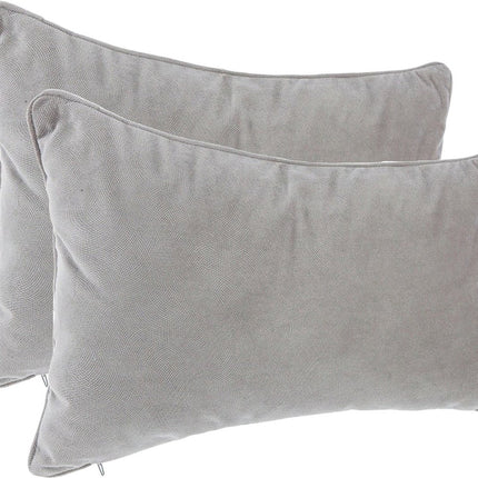 Atmosphera Bank/coussins décoratifs salon Sophia - 2 pièces - 30 x 50 cm - Gris argenté - polyester - avec fermeture éclair