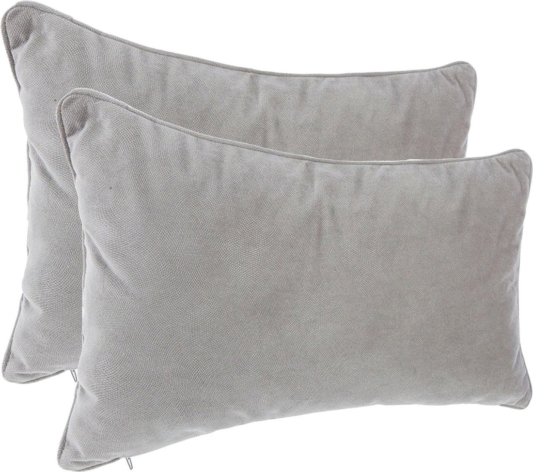 Atmosphera sierkussens Sophia – set van 2 bankkussens, 30 x 50 cm, grijs
