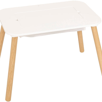 Atmosphera Kids Table/Table d'enfant Buldy plateau réversible pour construire des LEGO - 69x47x43cm - Blanc