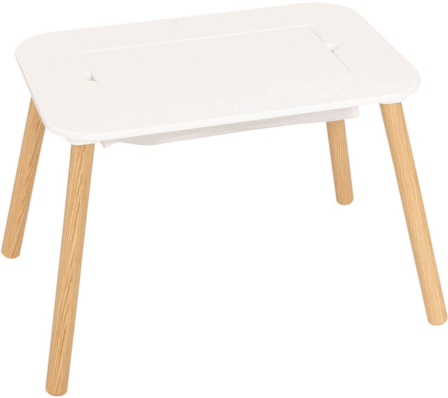 Atmosphera Kids Table/Table d'enfant Buldy plateau réversible pour construire des LEGO - 69x47x43cm - Blanc