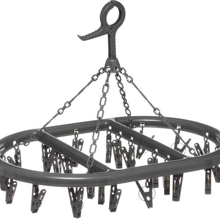 5Five Séchoir/étendoir carrousel - gris foncé - avec 24 pinces 45 x 33 cm en plastique - Mini étendoir