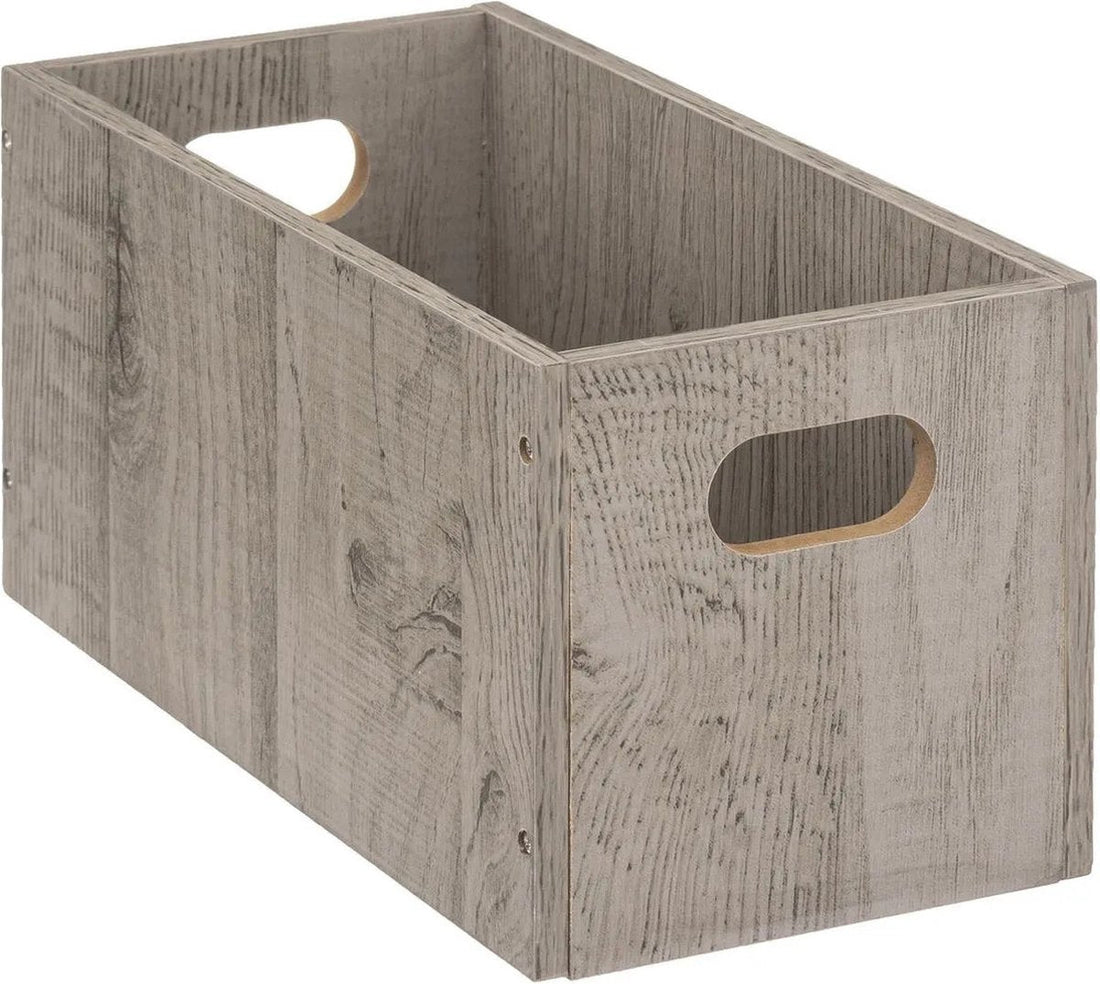 5Five Aufbewahrungskorb / Schrankkorb aus Holz - grau - 7 Liter - 31 x 15 x 15 cm - Aufbewahrungsboxen - Fächerregal-Körbe