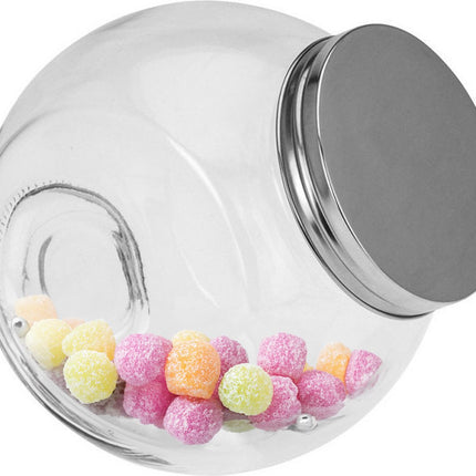 5Five Boîte de conservation avec couvercle - 4x - verre - 16 x 16 cm - 1,5L - bonbonnière - conservation des aliments