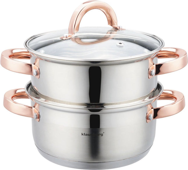 Klausberg 7725 - cuiseur vapeur - 3 pièces - 18 cm - inox - tous feux