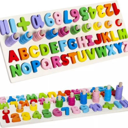 Houten Speelgoed - Alfabet leren - Cijfers - leren tellen - Alfabet - Puzzel - kinderen