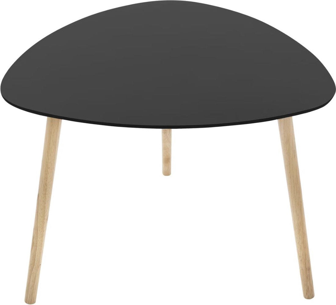 Coffee table black / wood. 60 x 60 x 45 cm