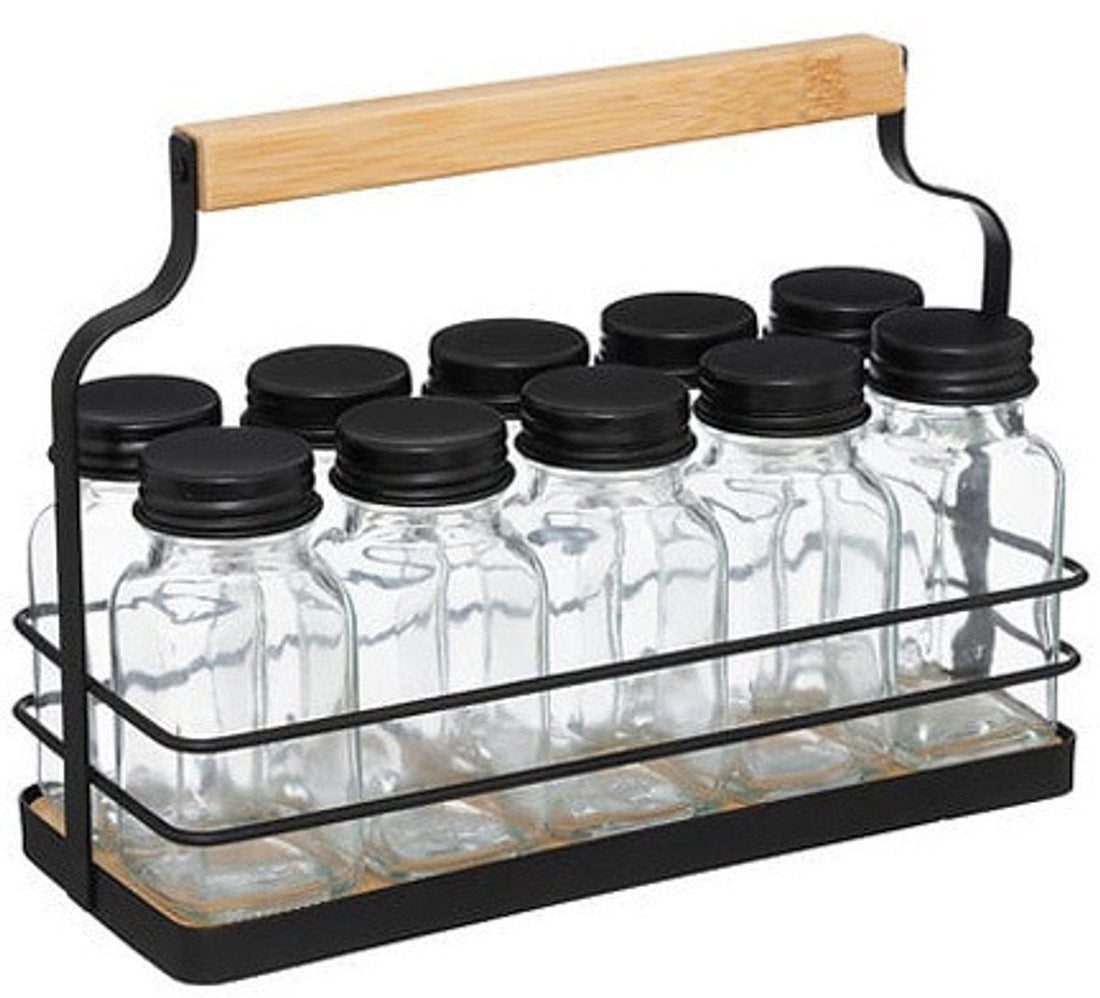 5Five Gewürzregal – 10 Gewürzdosen – 21 x 16 cm – Metall – Gewürzdosen – Küche