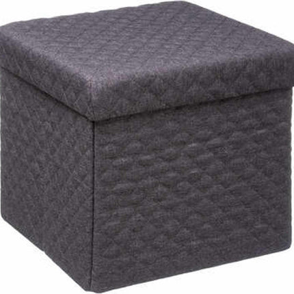 5Five Pouf/Tabouret/Boîte de rangement - gris foncé - polyester/mdf - 31 x 31 cm - pliable