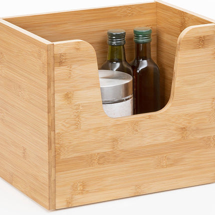 5Five Organiseur empilable en bambou avec compartiment ouvert haut - Empilable & Durable