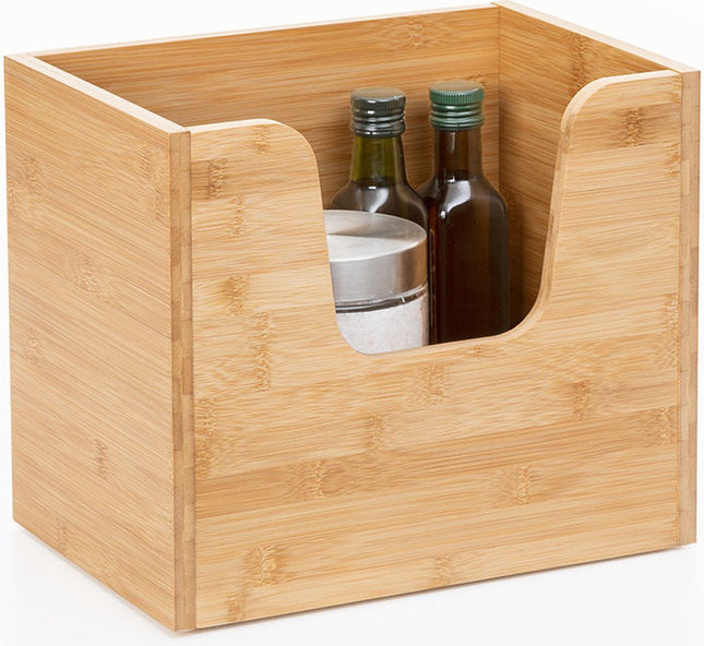 5Five Organiseur empilable en bambou avec compartiment ouvert haut - Empilable & Durable