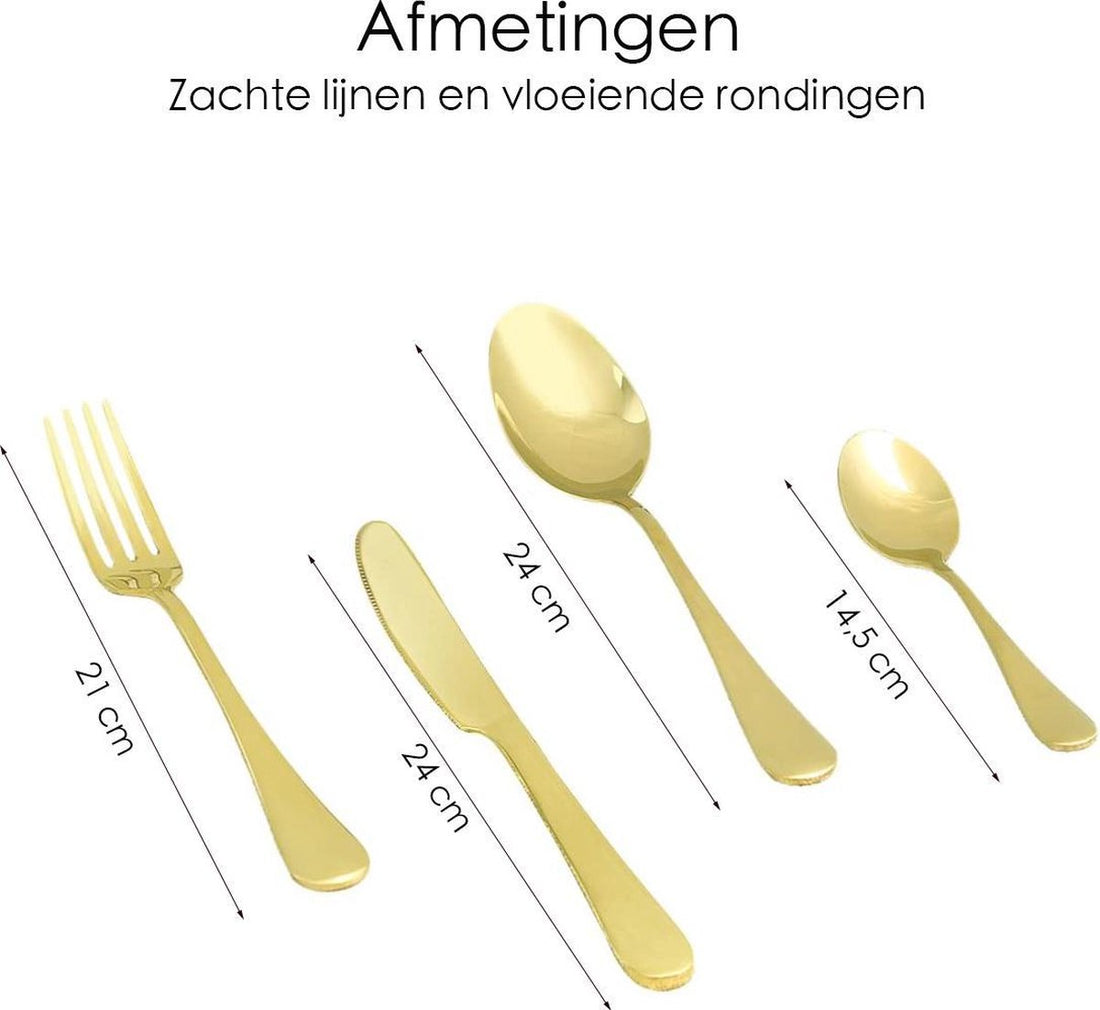 Gold-colored 24-piece cutlery set - Cutlery for 6 people