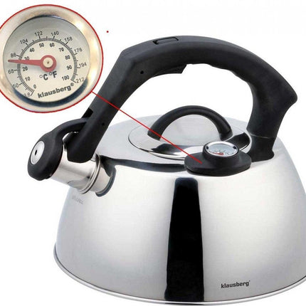 Klausberg KB-7370 Bouilloire sifflante - 3L - inox - toutes sources de chaleur