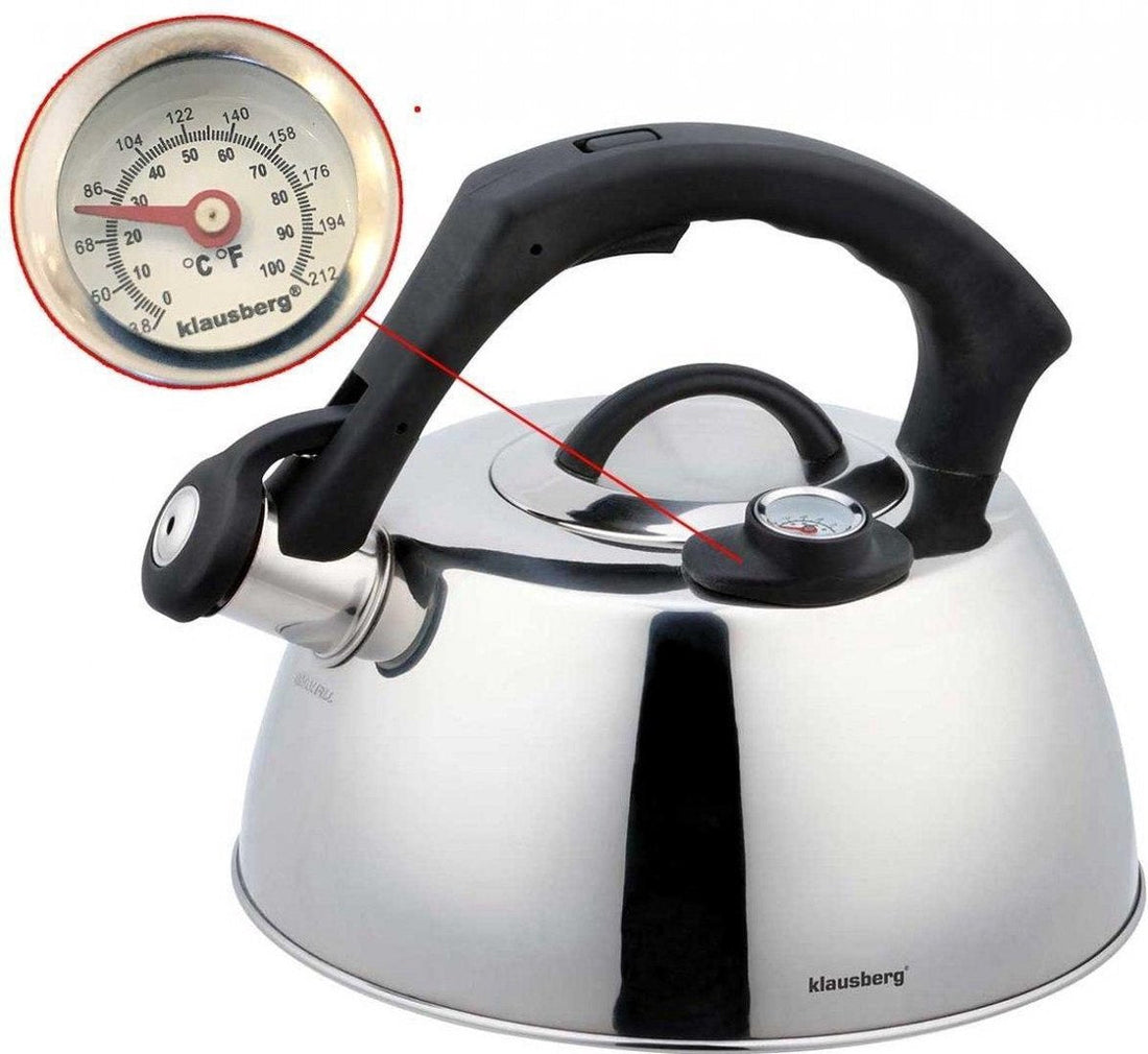 Klausberg KB-7370 Flötenkessel - 3L - Edelstahl - alle Herdarten