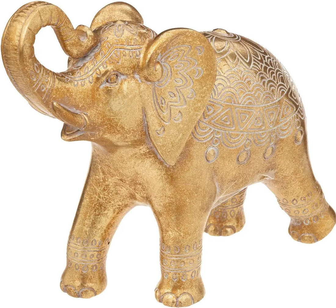 Atmosphera Wohndeko Tier/Figur Elefant - goldfarben - 26 x 23 cm