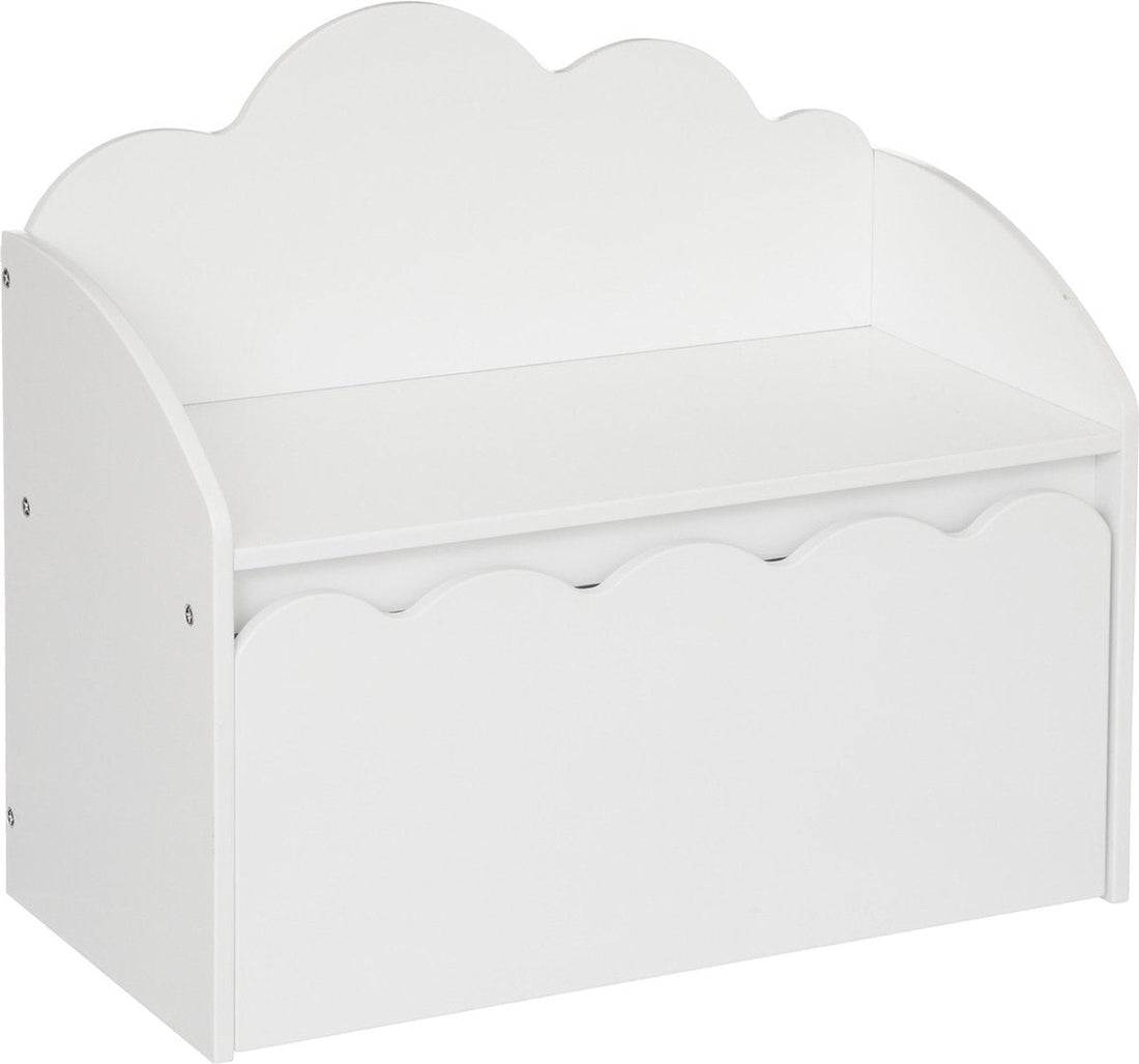 Atmosphera Kids speelgoedkist Zoete wolk – kinderbank met opbergruimte, wit