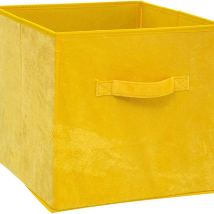 5Five Panier de rangement/panier de placard - jaune - 29 litres - 31 x 31 x 31 cm - Boîtes de rangement - Paniers pour étagères - polyester