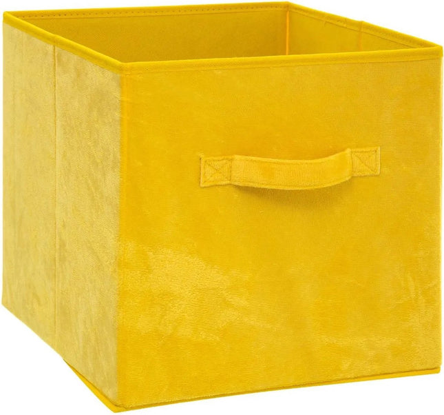 5Five Panier de rangement/panier de placard - jaune - 29 litres - 31 x 31 x 31 cm - Boîtes de rangement - Paniers pour étagères - polyester