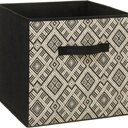 Panier de rangement/panier pour étagère 29 litres noir/crème polyester 31 x 31 x 31 cm - Boîtes de rangement - Paniers pour étagères modulables