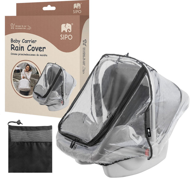 SIPO Housse de Pluie pour Siège Auto - Protection Imperméable pour Maxi-Cosi et Poussette - Transparent - Modèle Universel - Matière EVA - Housse de Pluie Siège Enfant -