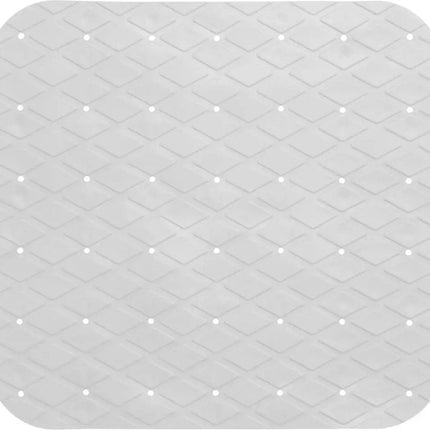 5Five Tapis de douche/baignoire antidérapant - blanc - 50 x 50 cm - carré - Tapis de salle de bain avec ventouses - caoutchouc