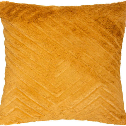 Sierkussen Oker Geel Bont Pluche Reliëfpatroon 3D 45 X 45 cm