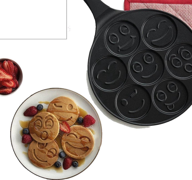 Qoock Pannekoekenpan - Emoji vorm - 26 Cm - Vaatwasser Bestendig