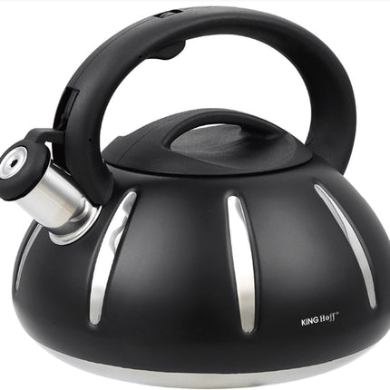 Kinghoff 1835 fluitketel - 3L - RVS - alle warmtebronnen - Zwart