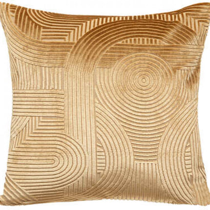Housse de coussin décorative Fran - couleur or - velours avec motif 3D - 40 x 40 cm