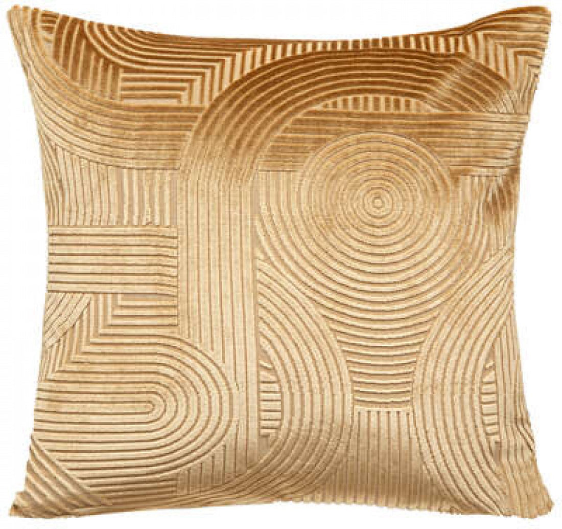 Kissenhülle Fran - goldfarben - Velours mit 3D-Motiv - 40 x 40 cm