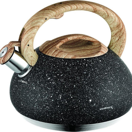 Klausberg 7279 - Bouilloire sifflante - noir - marbre - 2,7 litres