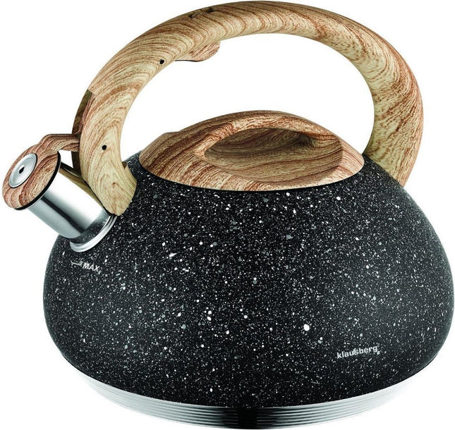 Klausberg 7279 - Bouilloire sifflante - noir - marbre - 2,7 litres