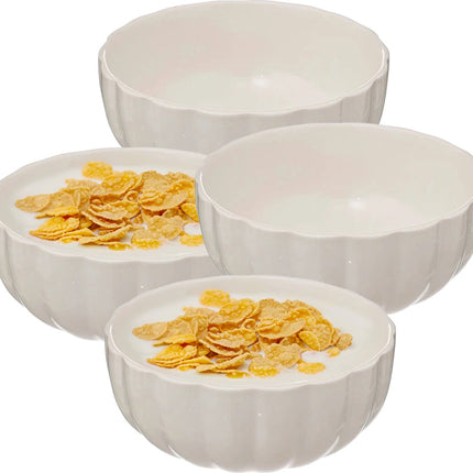 Secret de Gourmet Bols à soupe/ramequins de service - 4x - Delphi - porcelaine - D15 x H7 cm - blanc ivoire