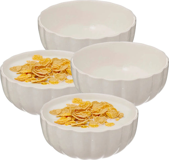 Secret de Gourmet Bols à soupe/ramequins de service - 4x - Delphi - porcelaine - D15 x H7 cm - blanc ivoire