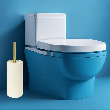 5Five Brosse WC Savona avec support - pierre artificielle - ivoire - 10 x 35 cm - Brosses WC - Moderne - Luxe