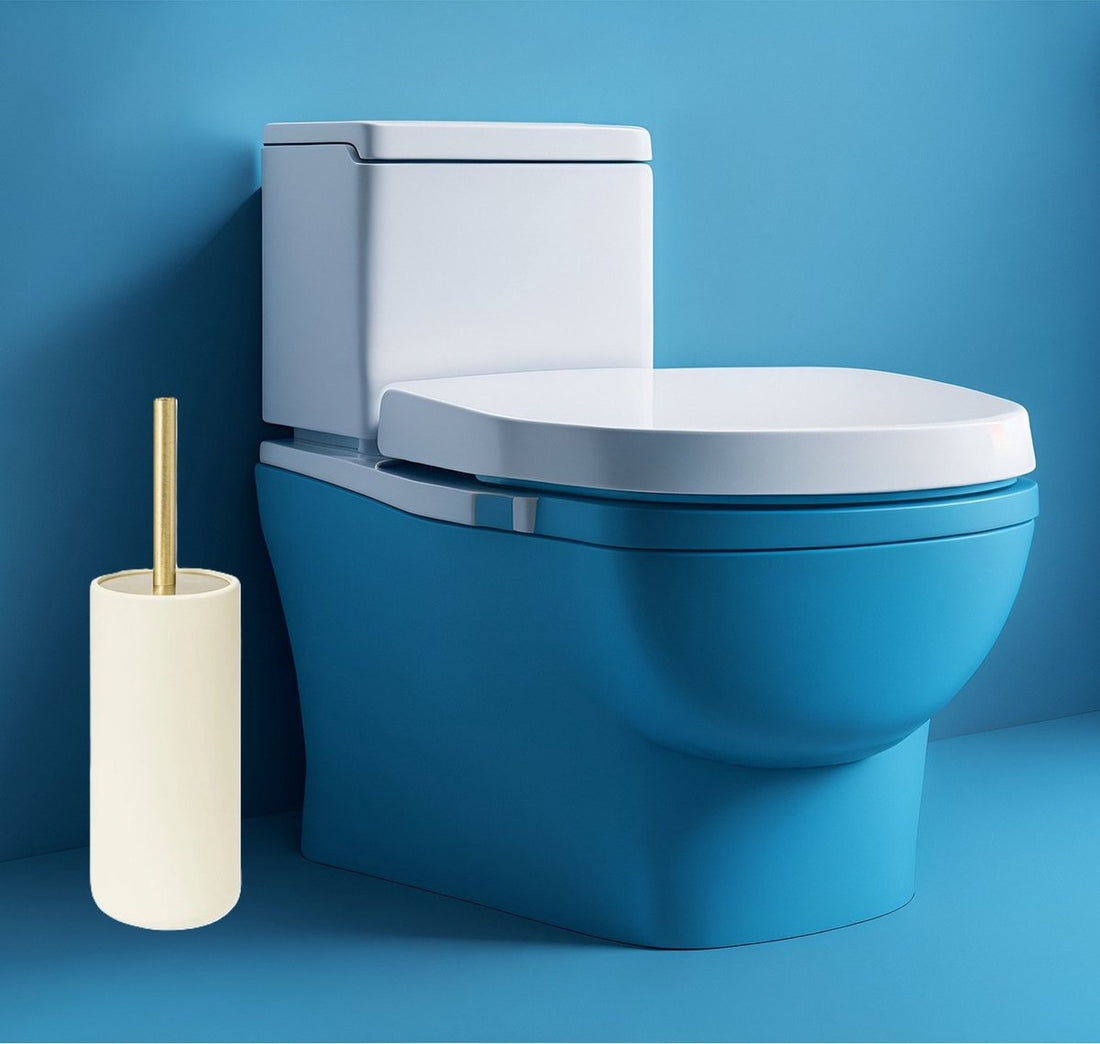 5Five Toilettenbürste Savona im Halter – Kunststein – Elfenbein – 10 x 35 cm – WC-Bürsten – Modern – Luxus