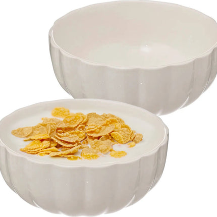 Secret de Gourmet Bols à soupe/ramequins de service - 2x - Delphi - porcelaine - D15 x H7 cm - blanc ivoire