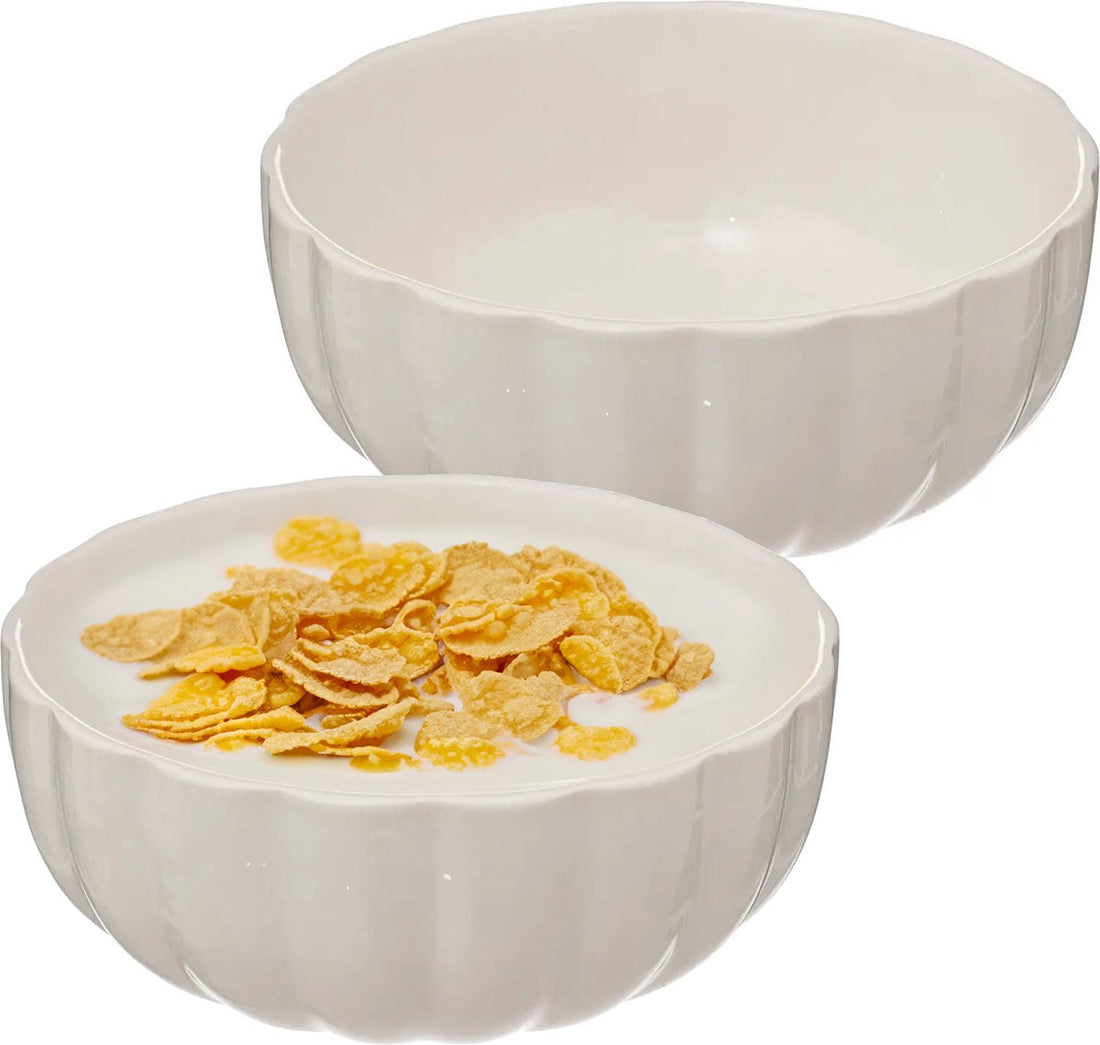 Secret de Gourmet Soepkommen / serveer schaaltjes - 2x - Delphi - porselein - D15 x H7 cm - ivoor wit