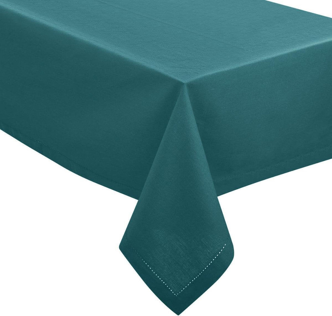 Tischdecke Baumwolle rechteckig 240 x 140 cm - petrolblau - Esstischdecken