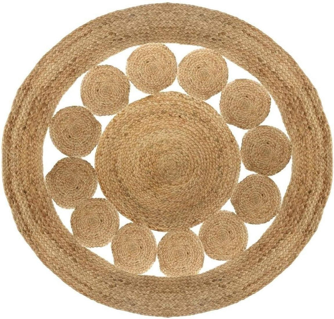 Atmosphera jute vloerkleed rond, Ø 80 cm – klein tapijt in natuurlijke kleur