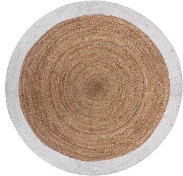 Jute Vloerkleed Met Witte Rand - ˜120 cm